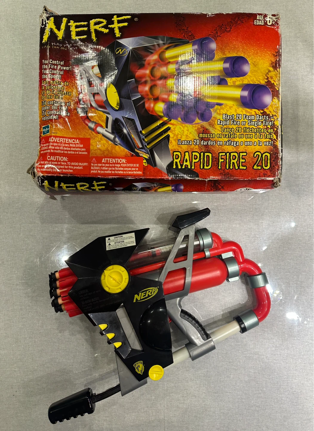 Nerf Rapid Fire 20 Foam Dart Blaster Vintage 2001