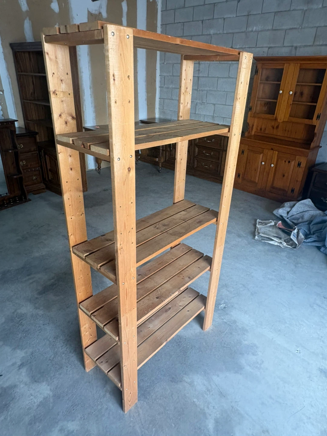 Free delivery used Wooden Shelf Unit - photo 5