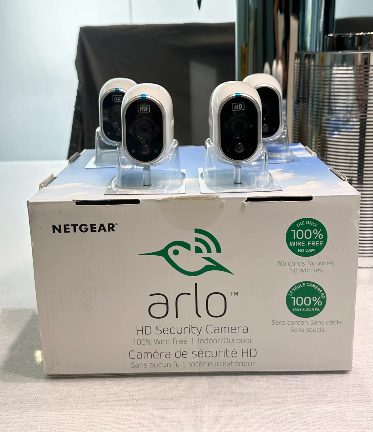 Netgear Arlo VMS3430 HD Security Cameras x 4 Indoor/Outdoor