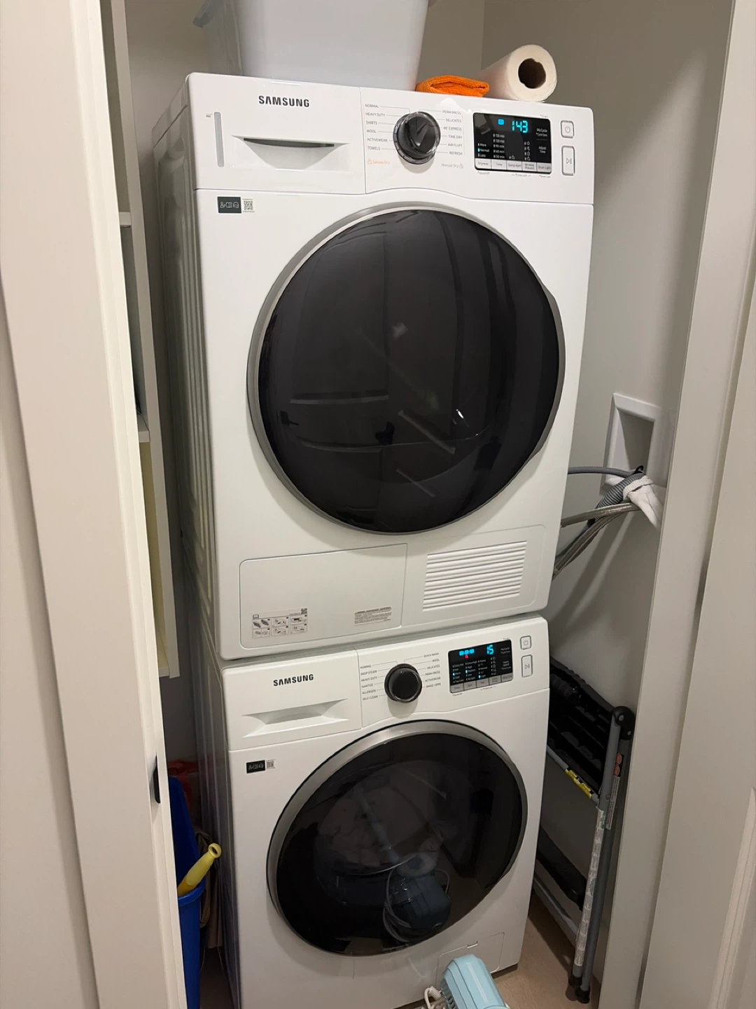 Samsung Front Load Washer and Dryer Stackable Set