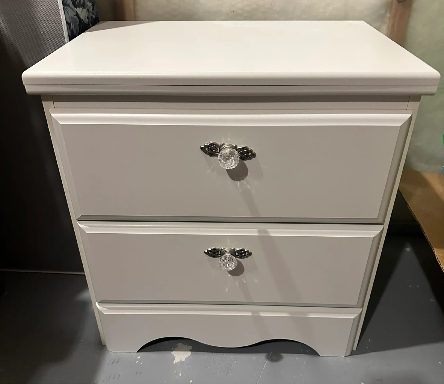 Box spring, side drawer and head board
