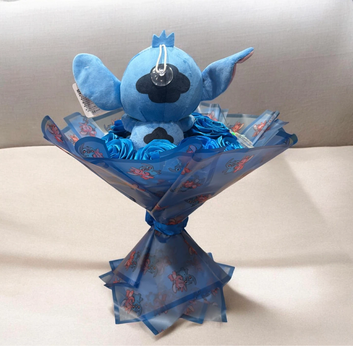 Disney Stitch Plush & Blue Rose Flower Bouquet - photo 2