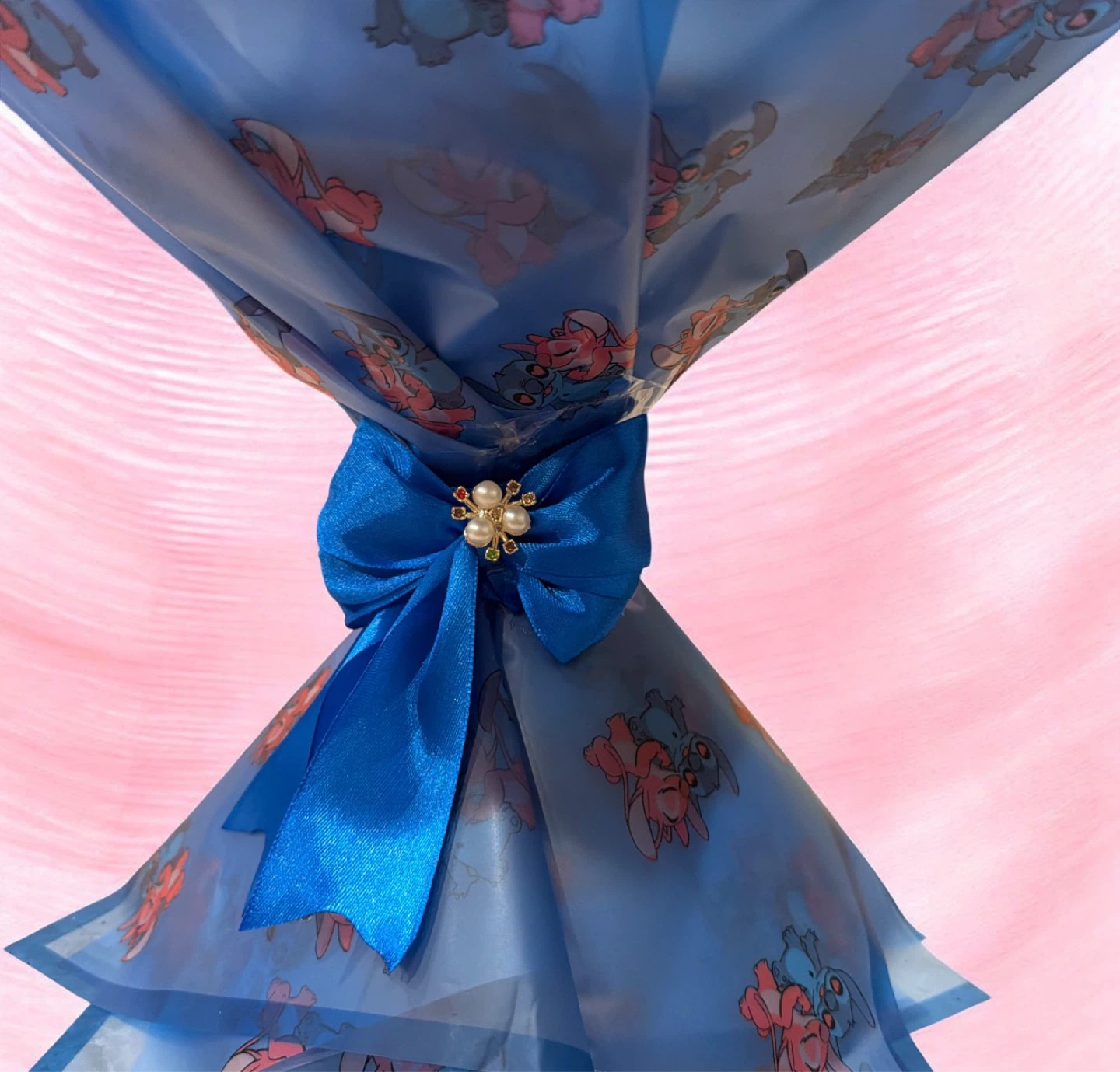 Disney Stitch Plush & Blue Rose Flower Bouquet - photo 4