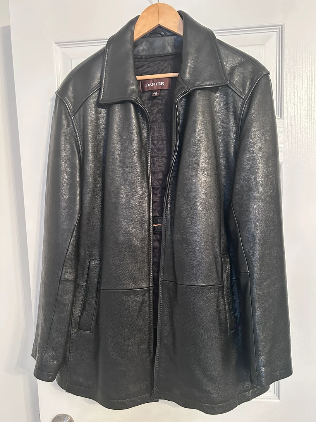 Danier Black Leather Jacket - Size L