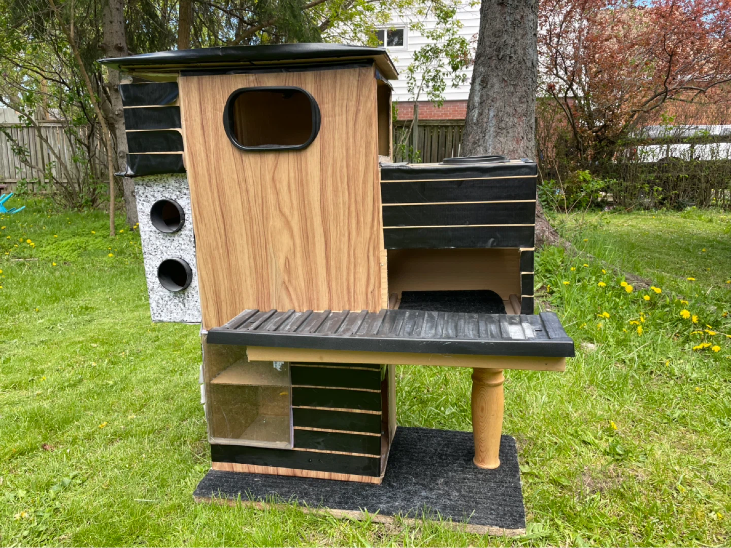DIY Cardboard Cat Condo Structure
