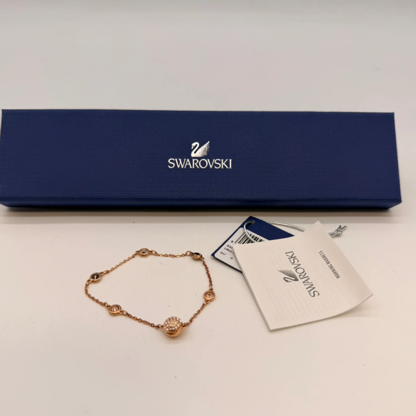Swarovski Rose Gold Crystal Bracelet With Box Like New