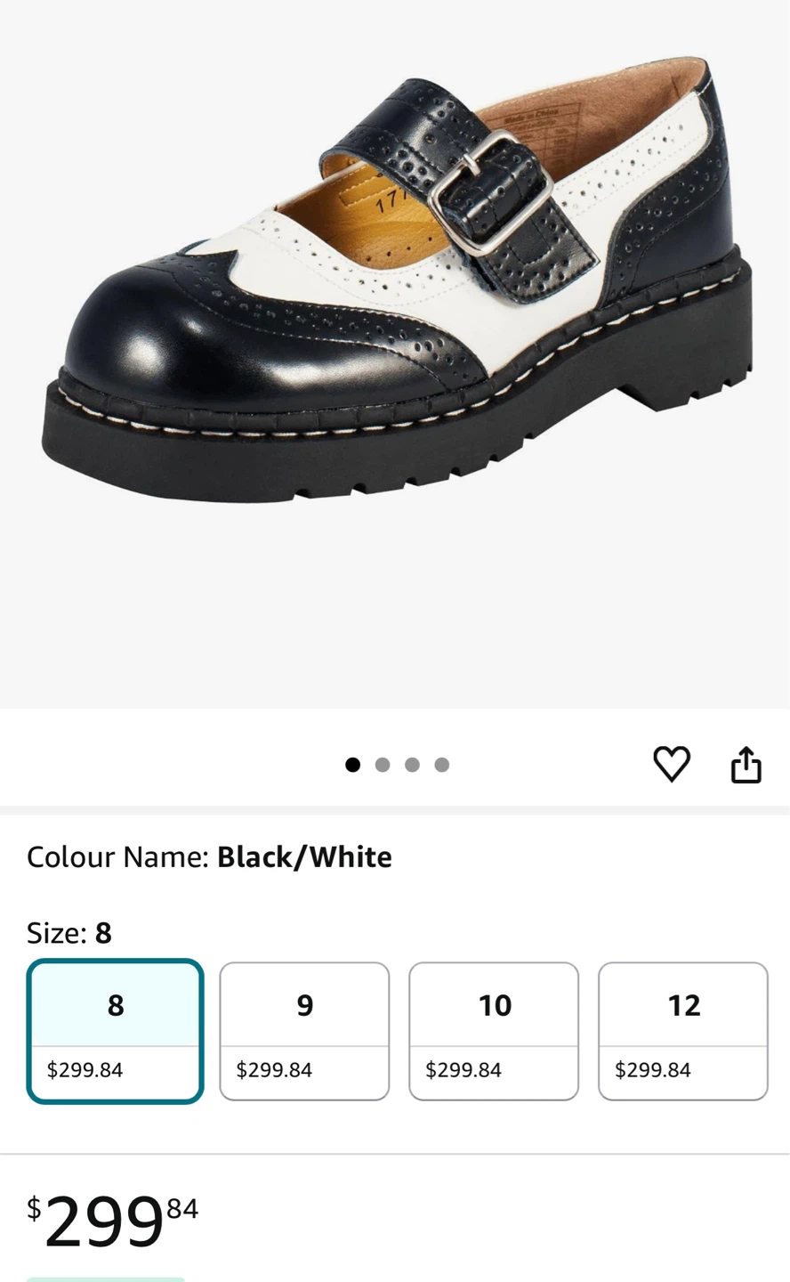 Black/White Mary Jane Platform Shoes Size 8