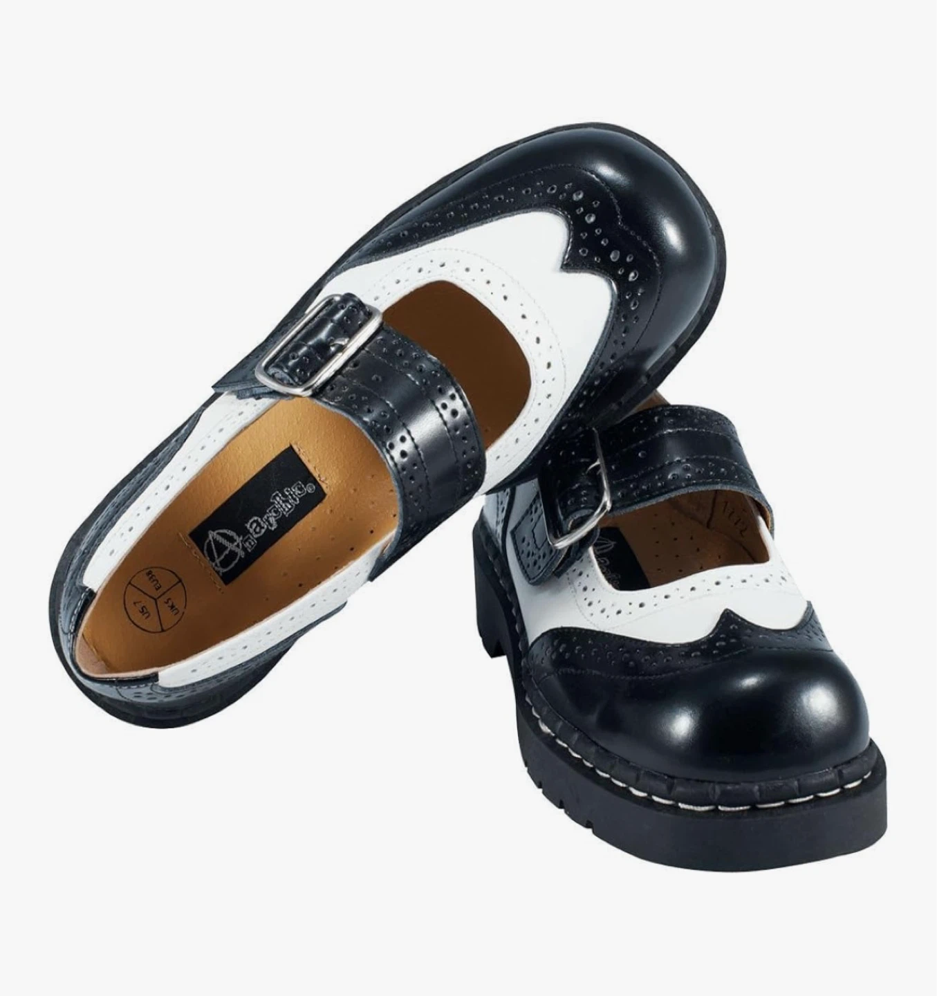 Black/White Mary Jane Platform Shoes Size 8 - photo 2