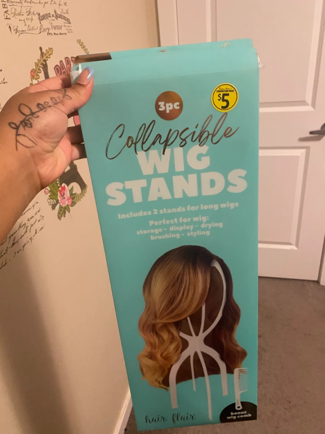 Hair Flair 2pc Collapsible Wig Stand - photo 2