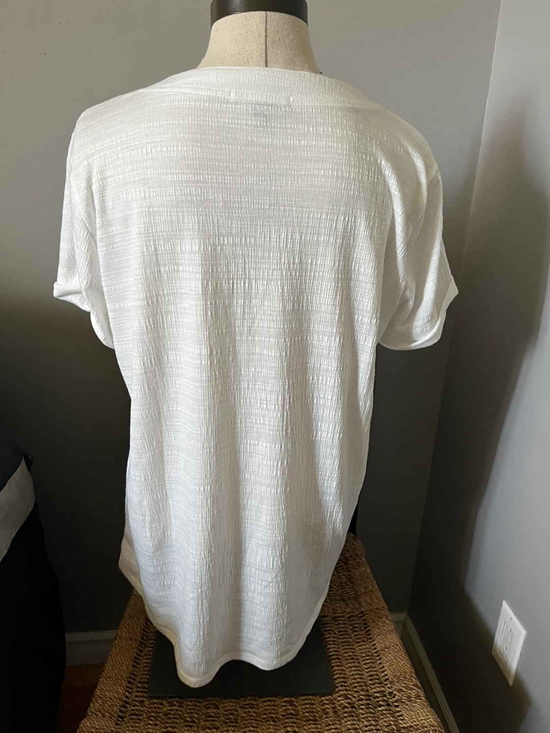 cable & gauge XL White Button-Up Shirt with Textured Fabric - photo 5