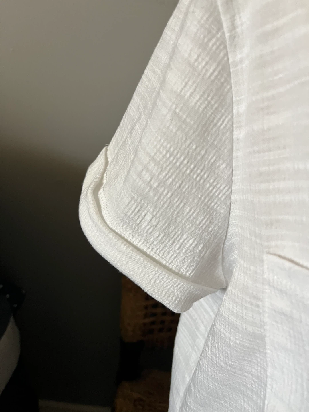 cable & gauge XL White Button-Up Shirt with Textured Fabric - photo 4