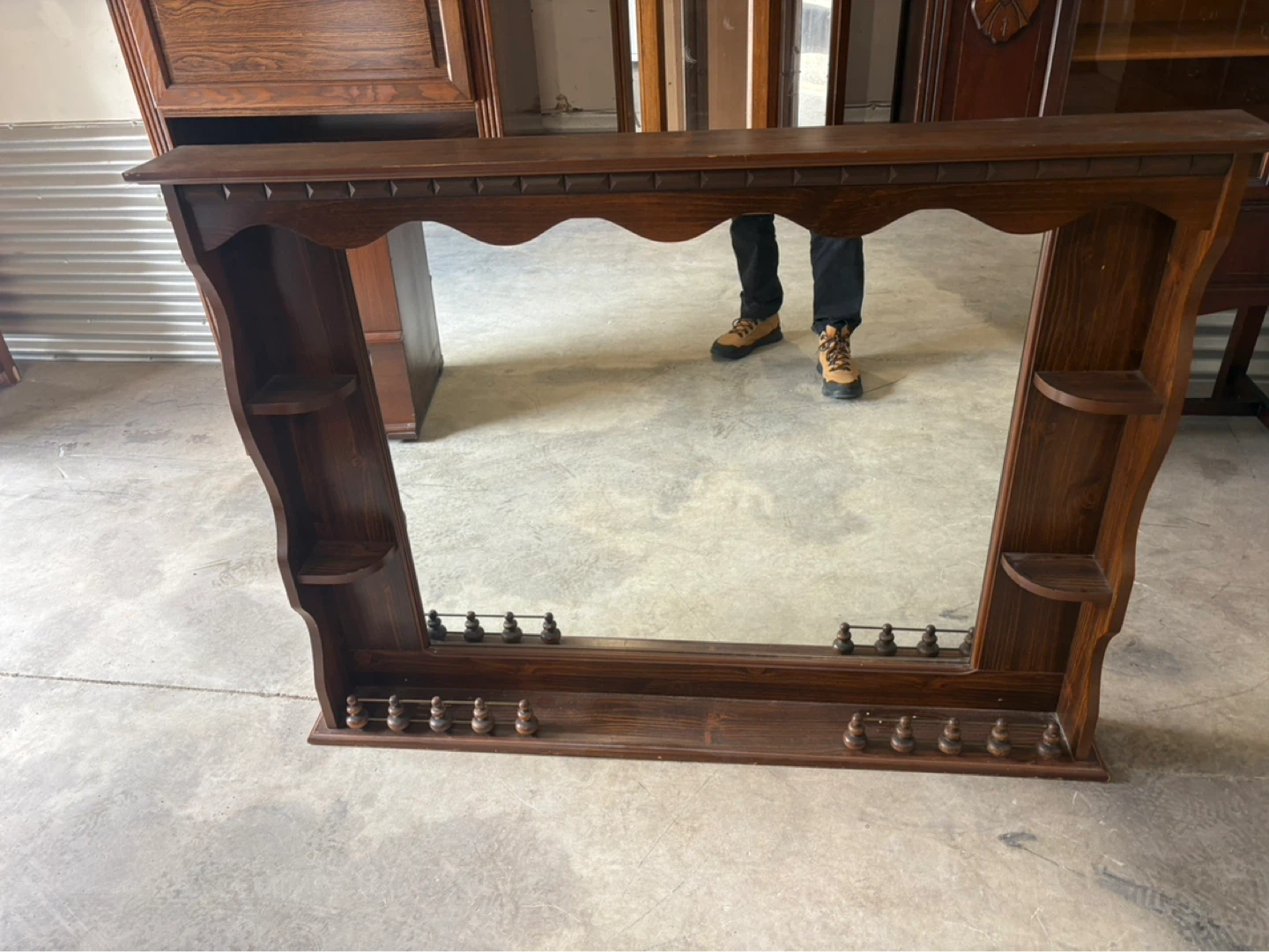 Free delivery used decorative Wooden Mirror - photo 3