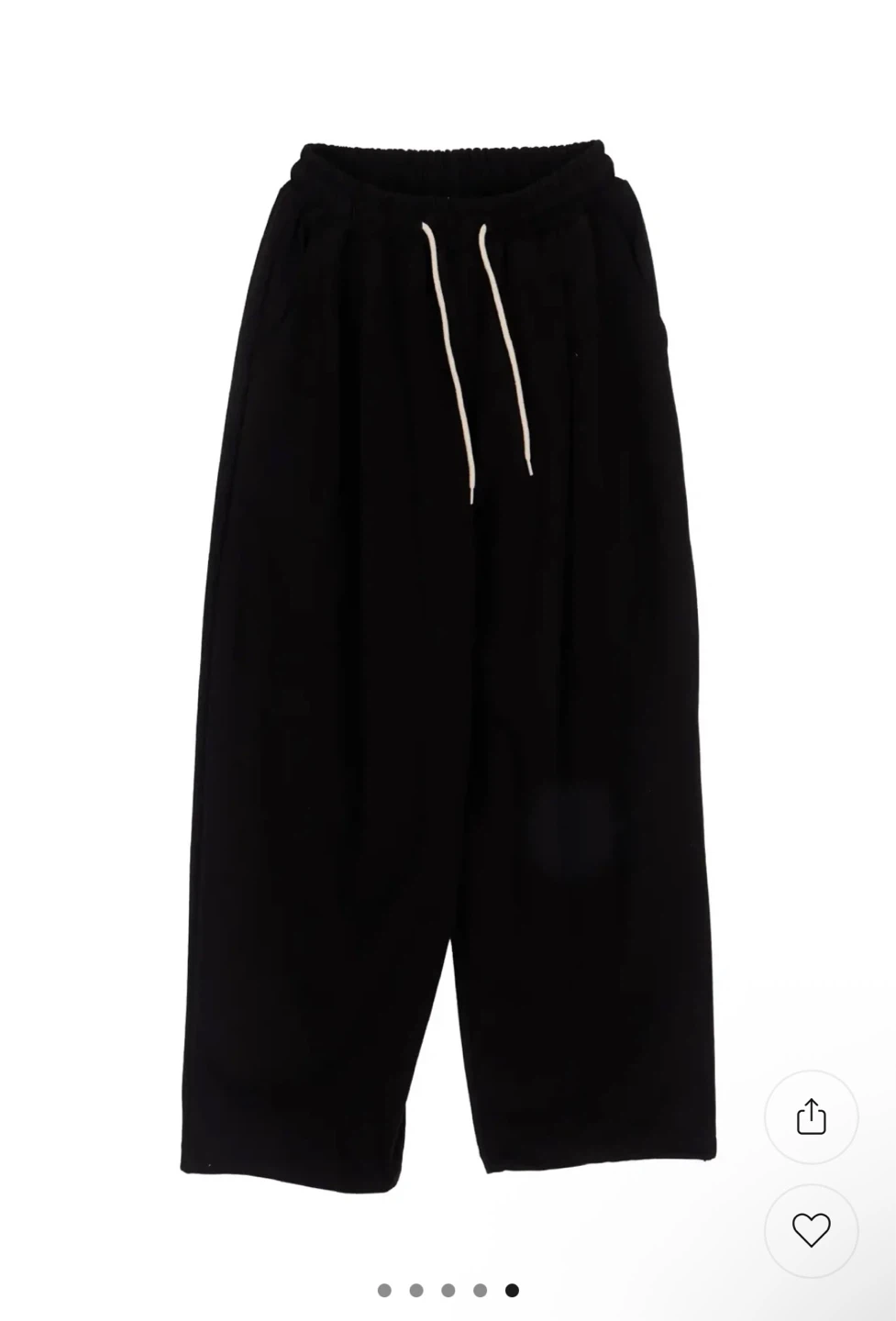 String Pintuck Wide Sweatpants