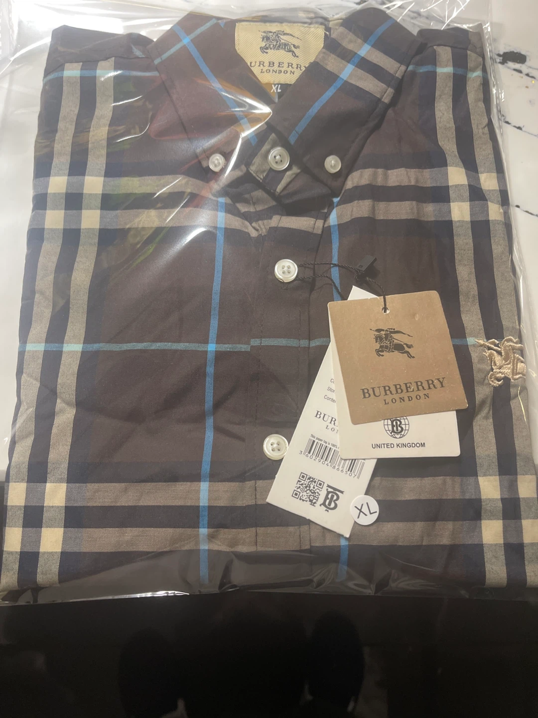 Burberry London Plaid Button-Down Shirt XL