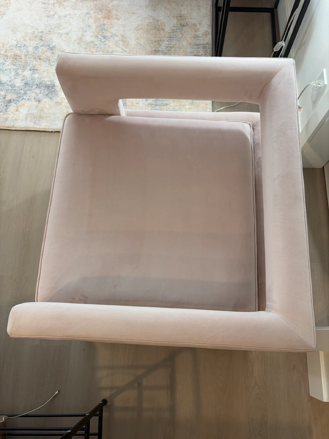 Pink Velvet Accent Chair with Gold Legs - photo 3