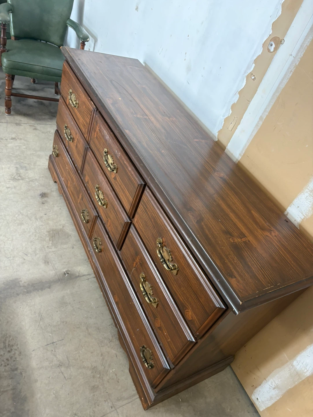 Free delivery used Dark Wood Dresser with 8 Drawers - photo 4