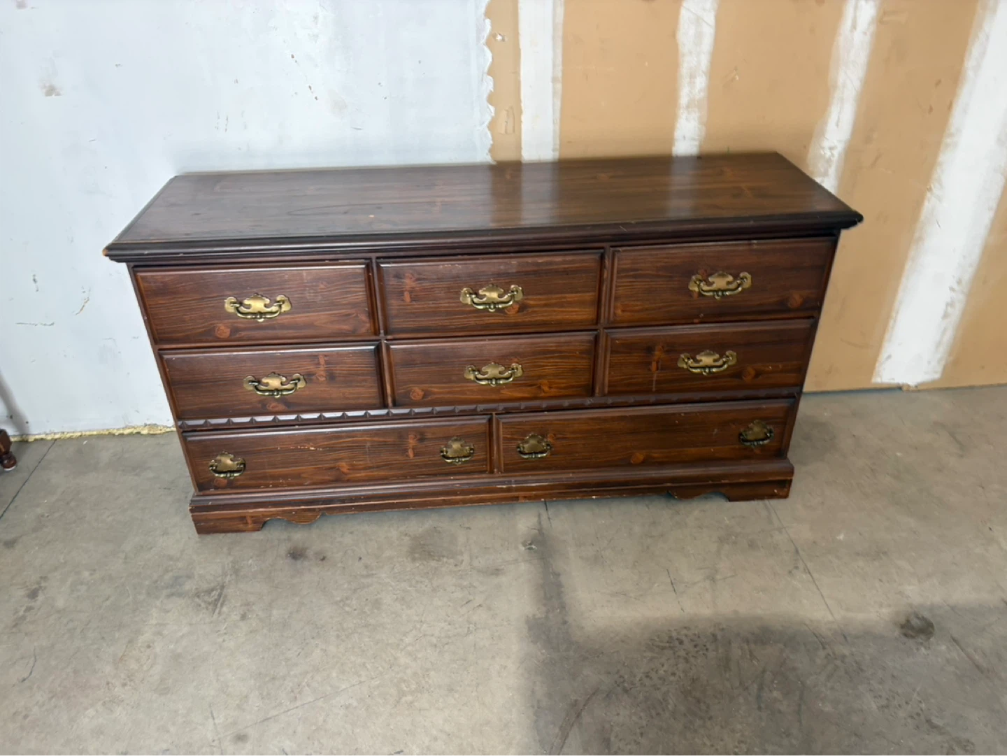 Free delivery used Dark Wood Dresser with 8 Drawers