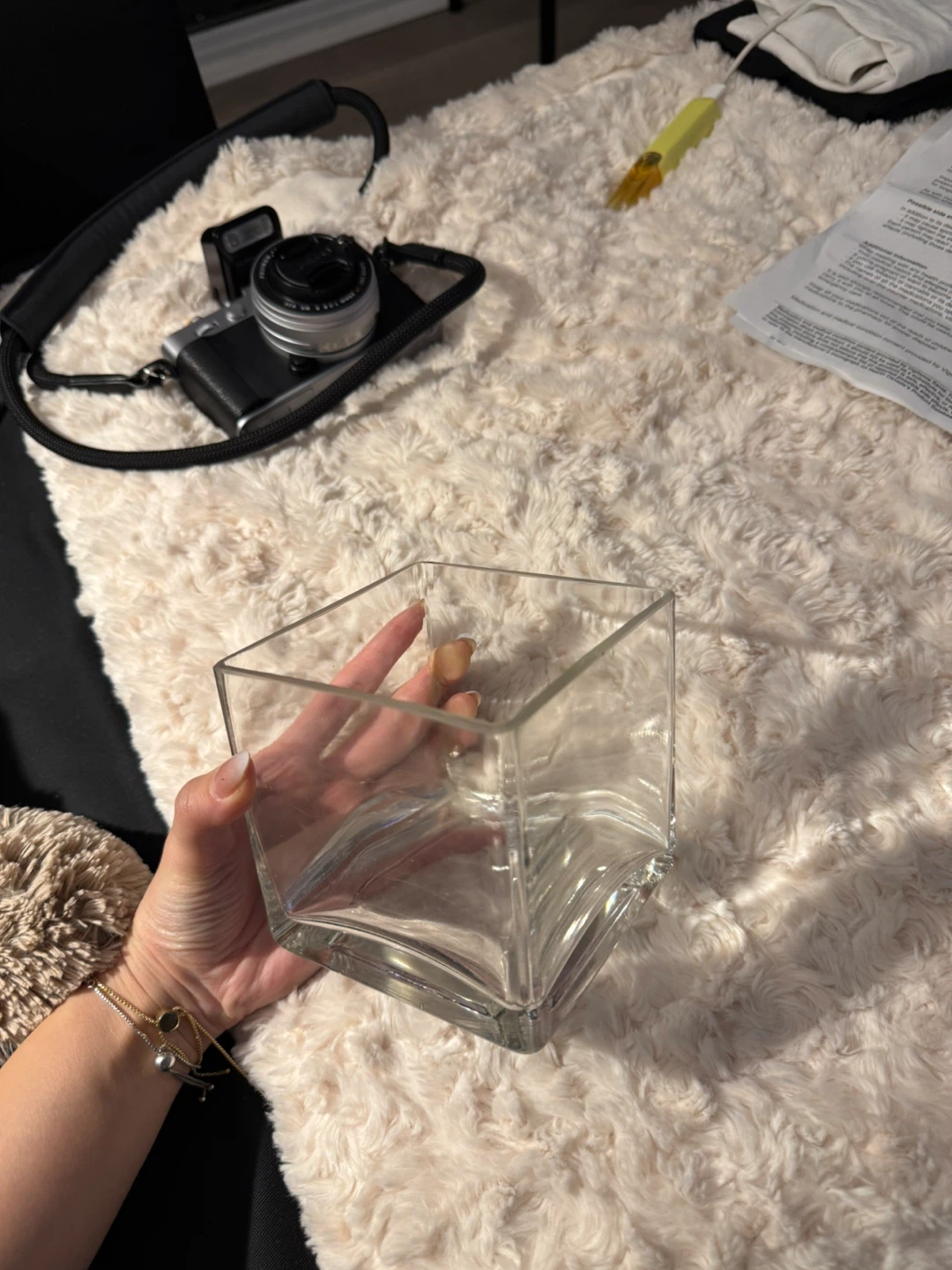 Clear Glass Square Vase - photo 3