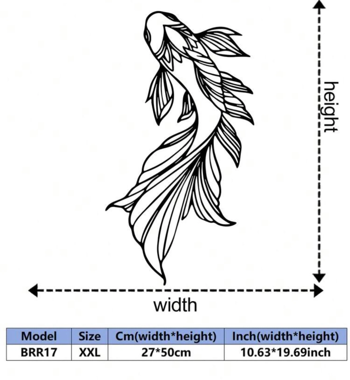 Black Metal Koi Fish Wall Art Decoration - photo 3