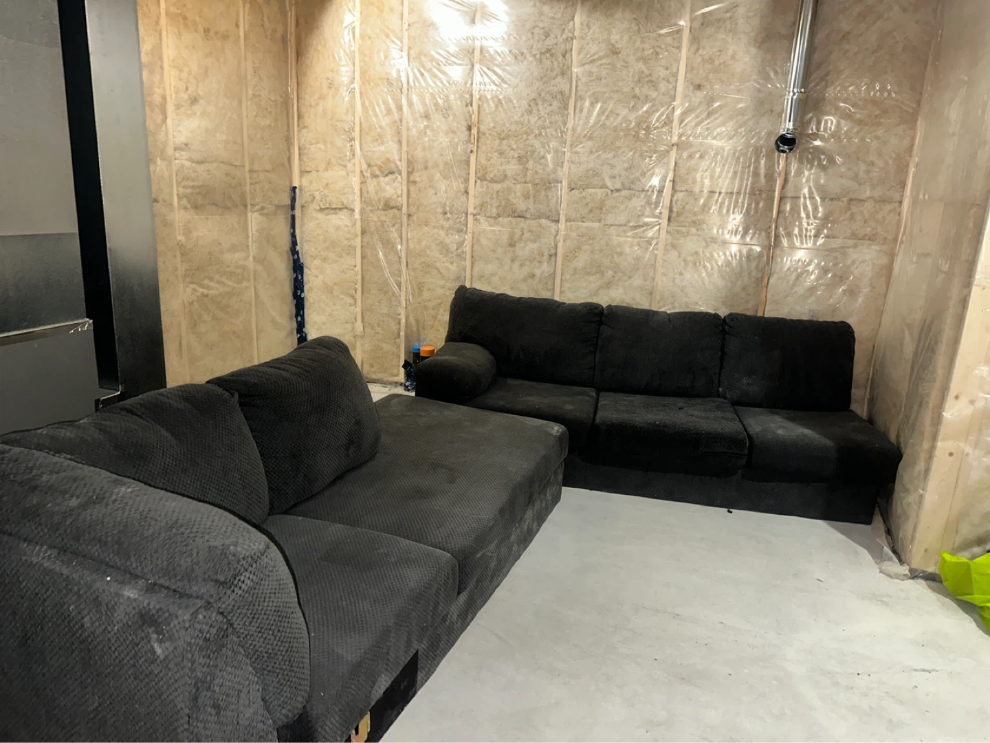 Dark Grey Sectional Sofa with Chaise - photo 2