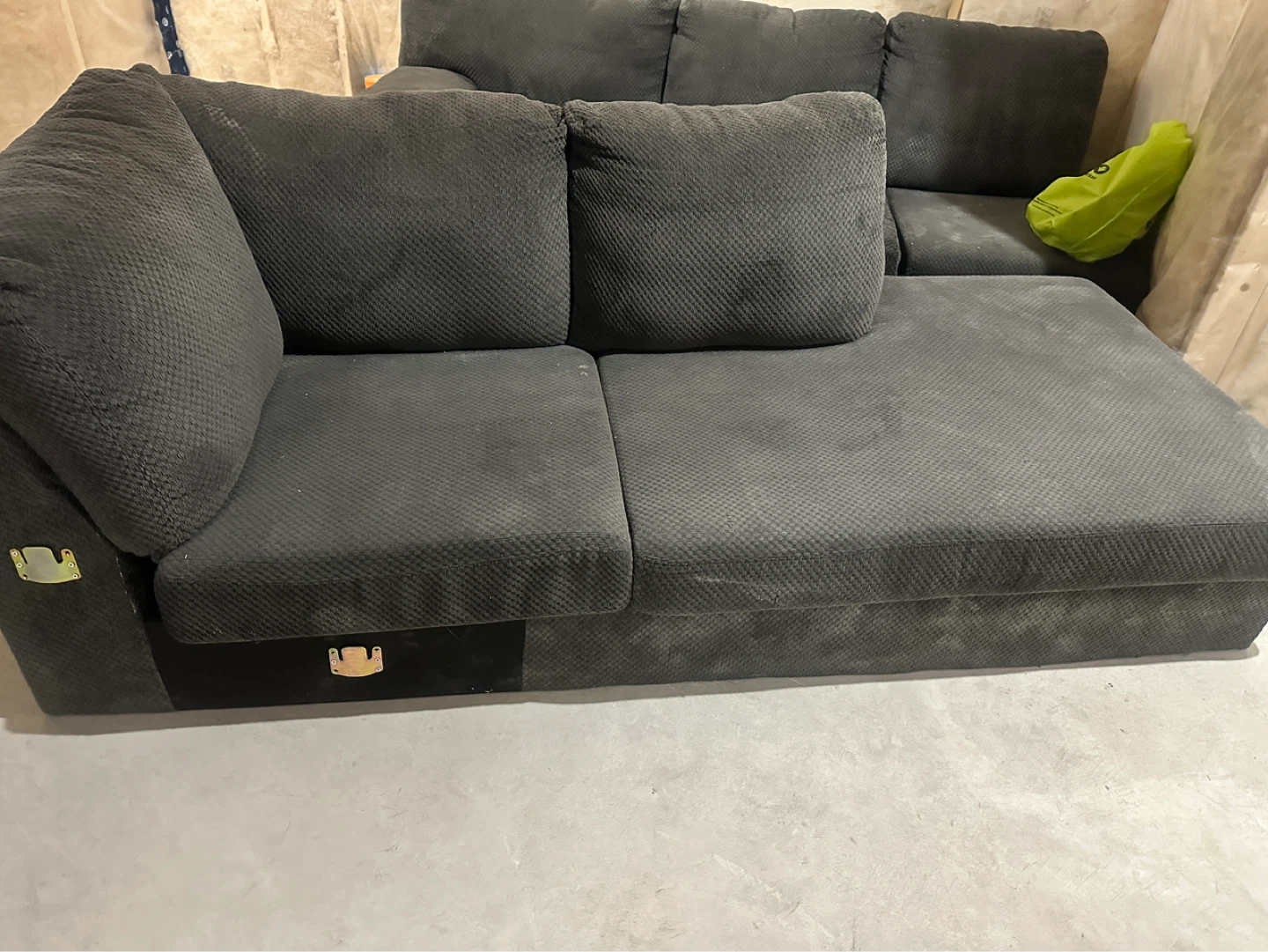 Dark Grey Sectional Sofa with Chaise