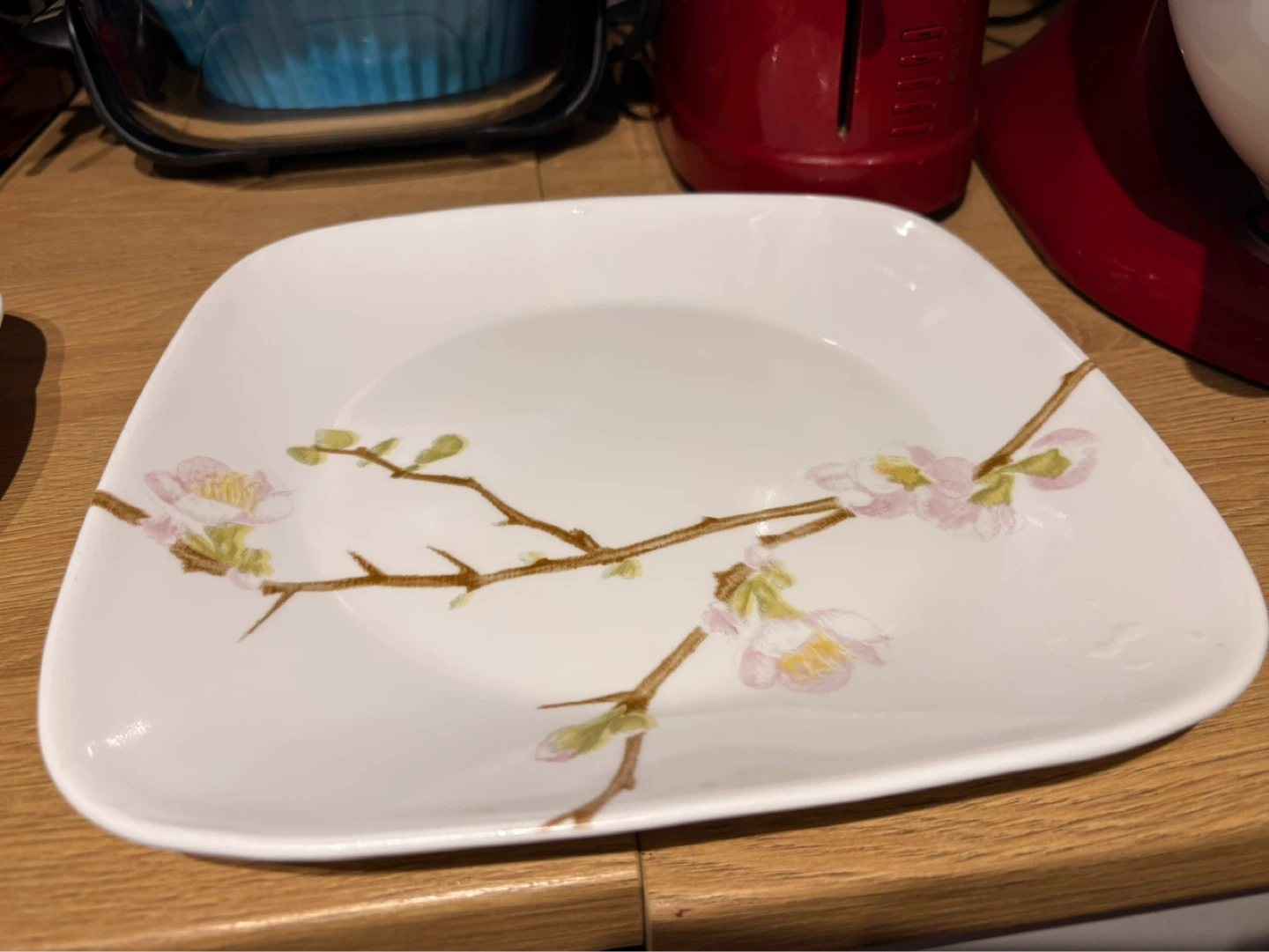 Corelle Square Plate - Cherry Blossom Design