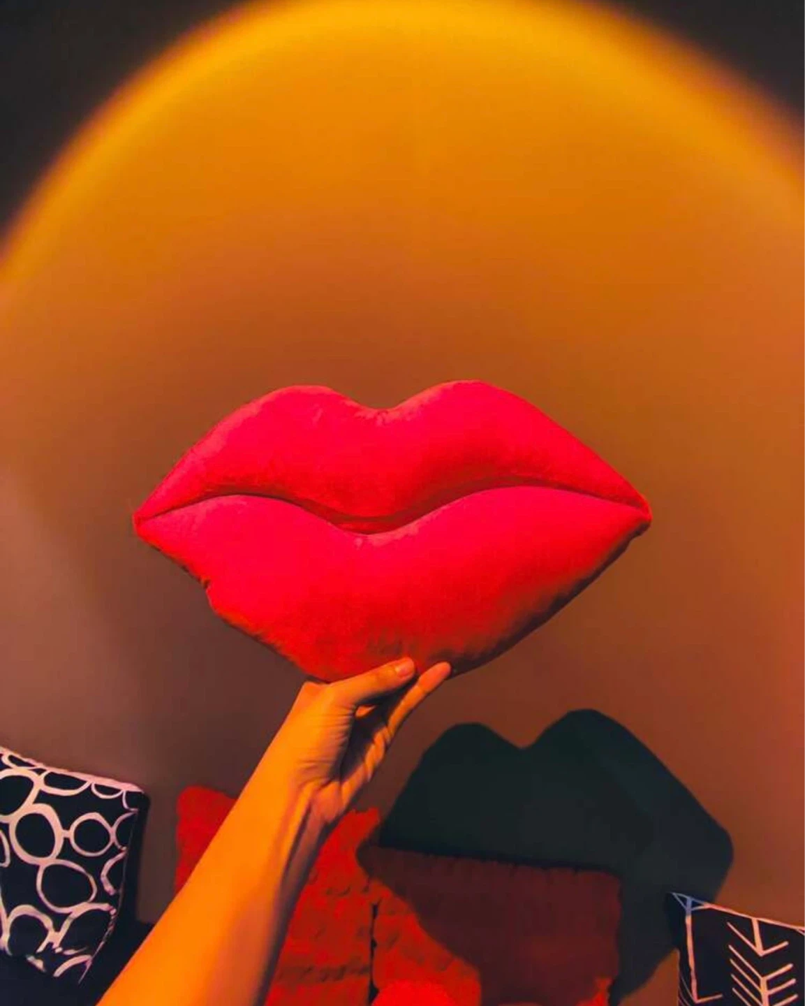 Lip Shaped Plush Pillow
