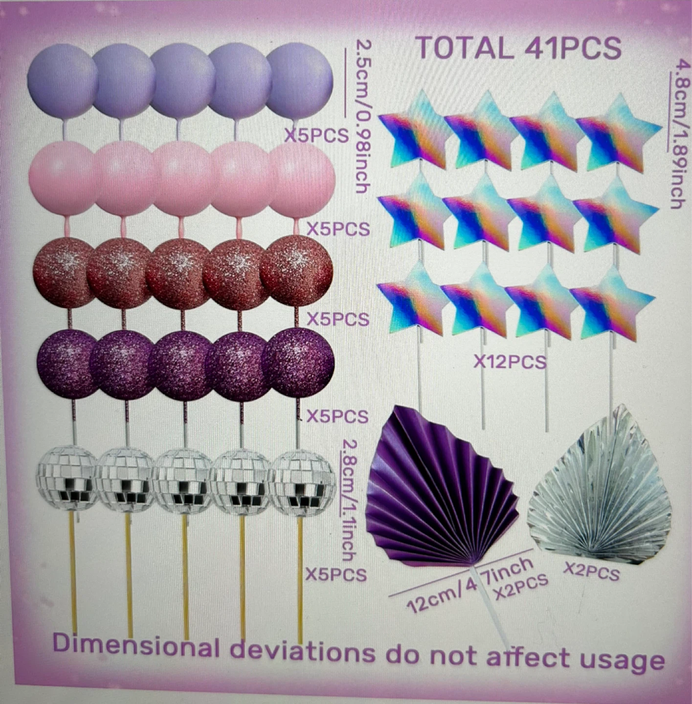 41 Pcs Cake Topper Set - photo 2