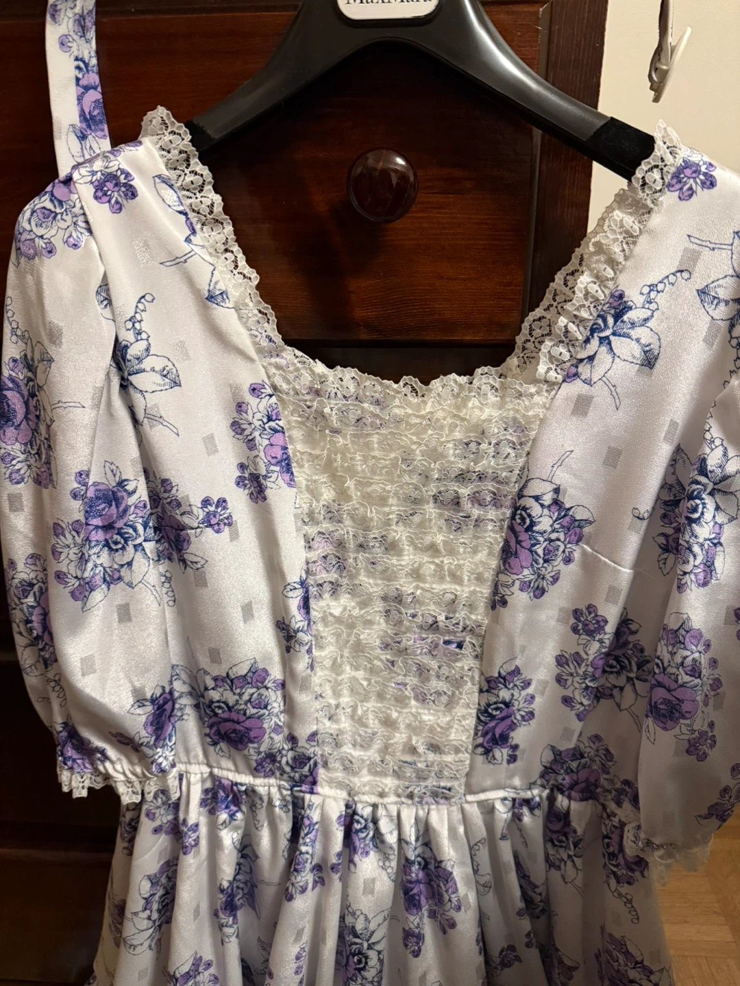 Purple white frilly dress