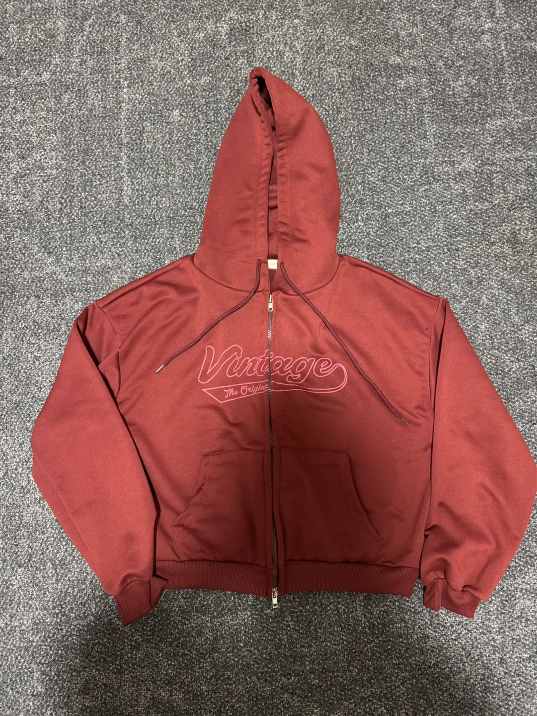 Wine Red Zip-Up Jacket