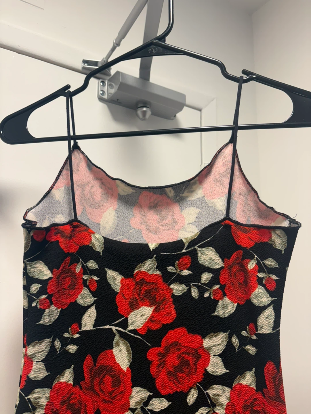 Black Rose Print Spaghetti Strap Dress - photo 5