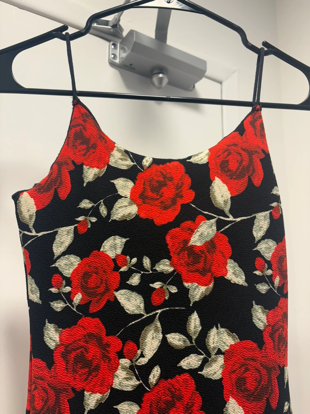 Black Rose Print Spaghetti Strap Dress - photo 3