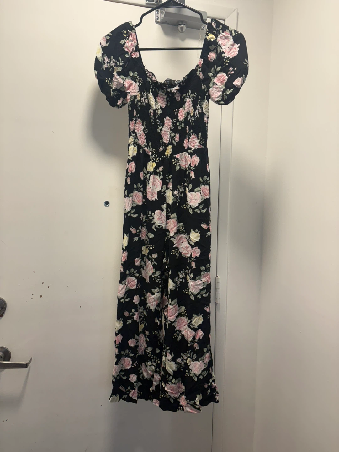 Streetwear Society Black Floral Jumpsuit Size S