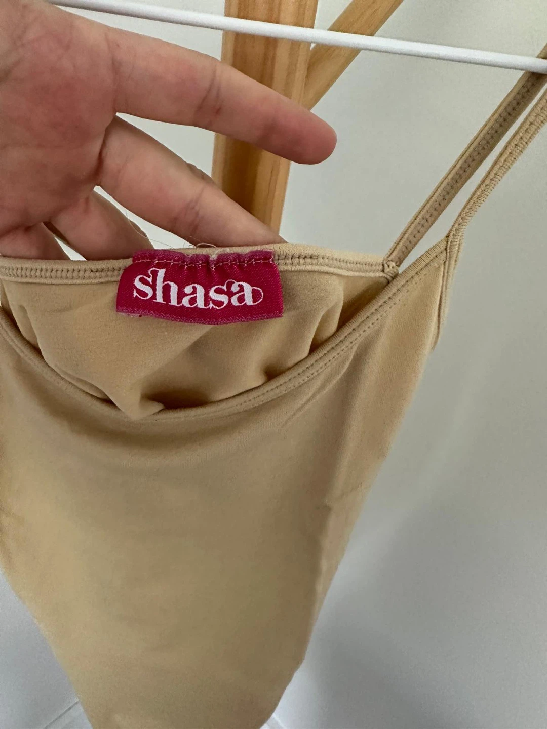Shasa Beige Spaghetti Strap Camisole Tank Top - photo 2