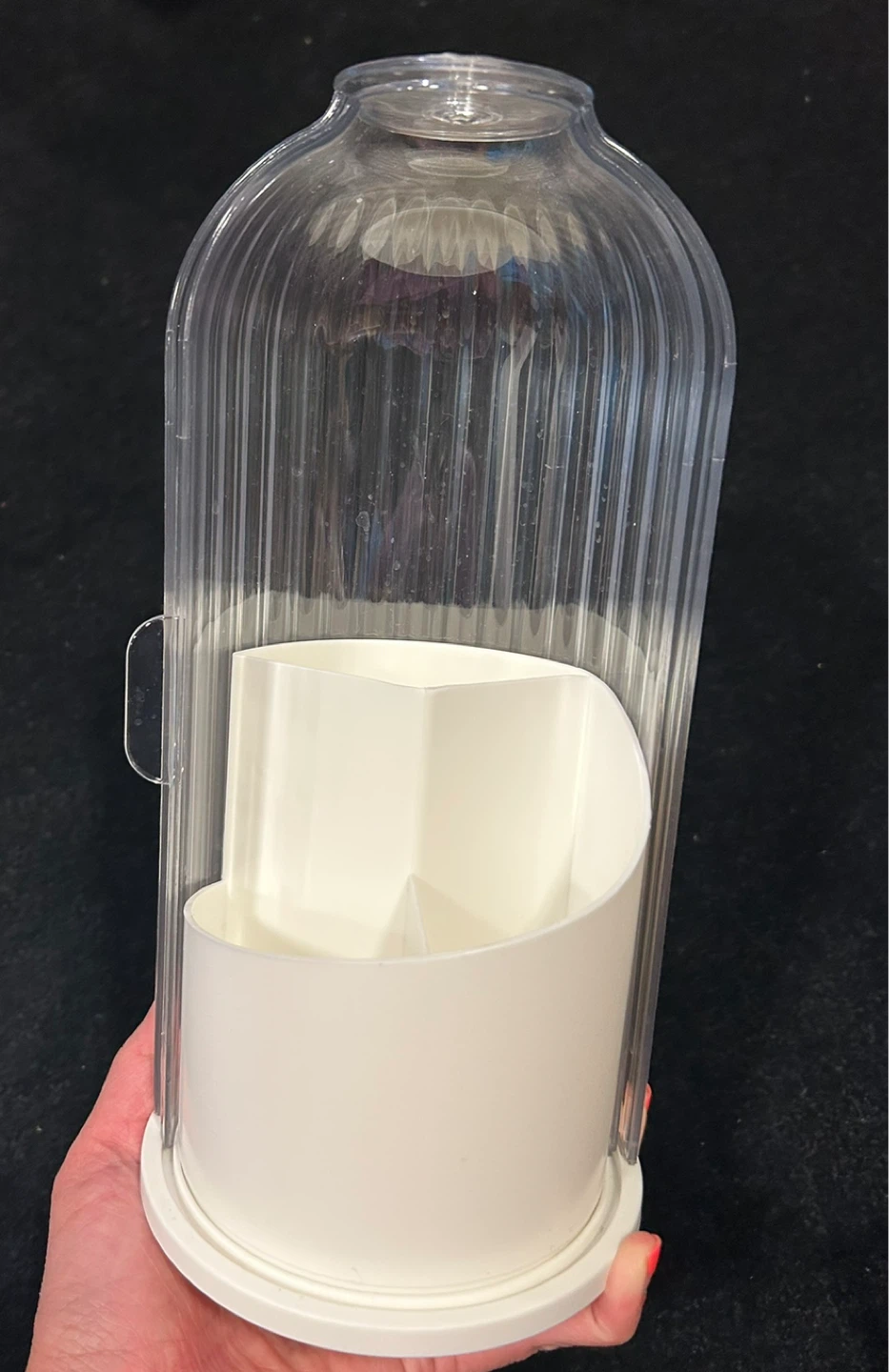 Makeup Brush Holder with Rotating Lid