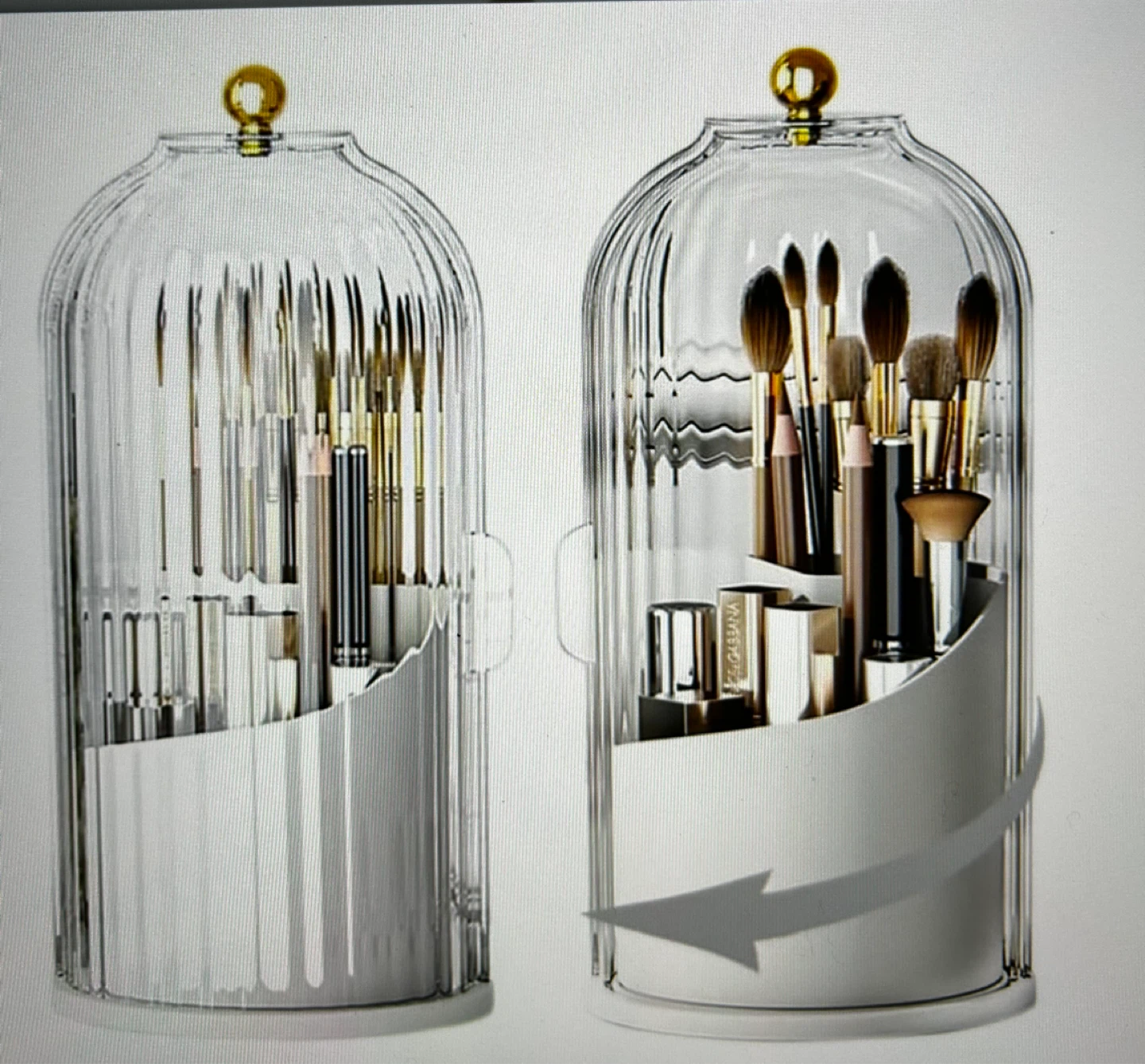 Makeup Brush Holder with Rotating Lid - photo 3
