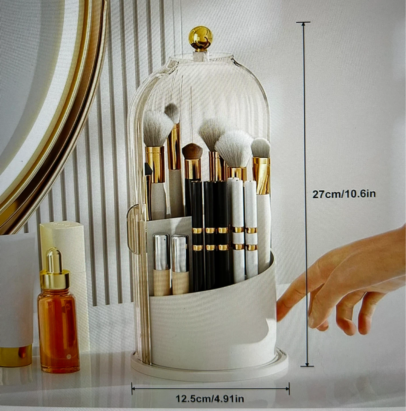 Makeup Brush Holder with Rotating Lid - photo 4