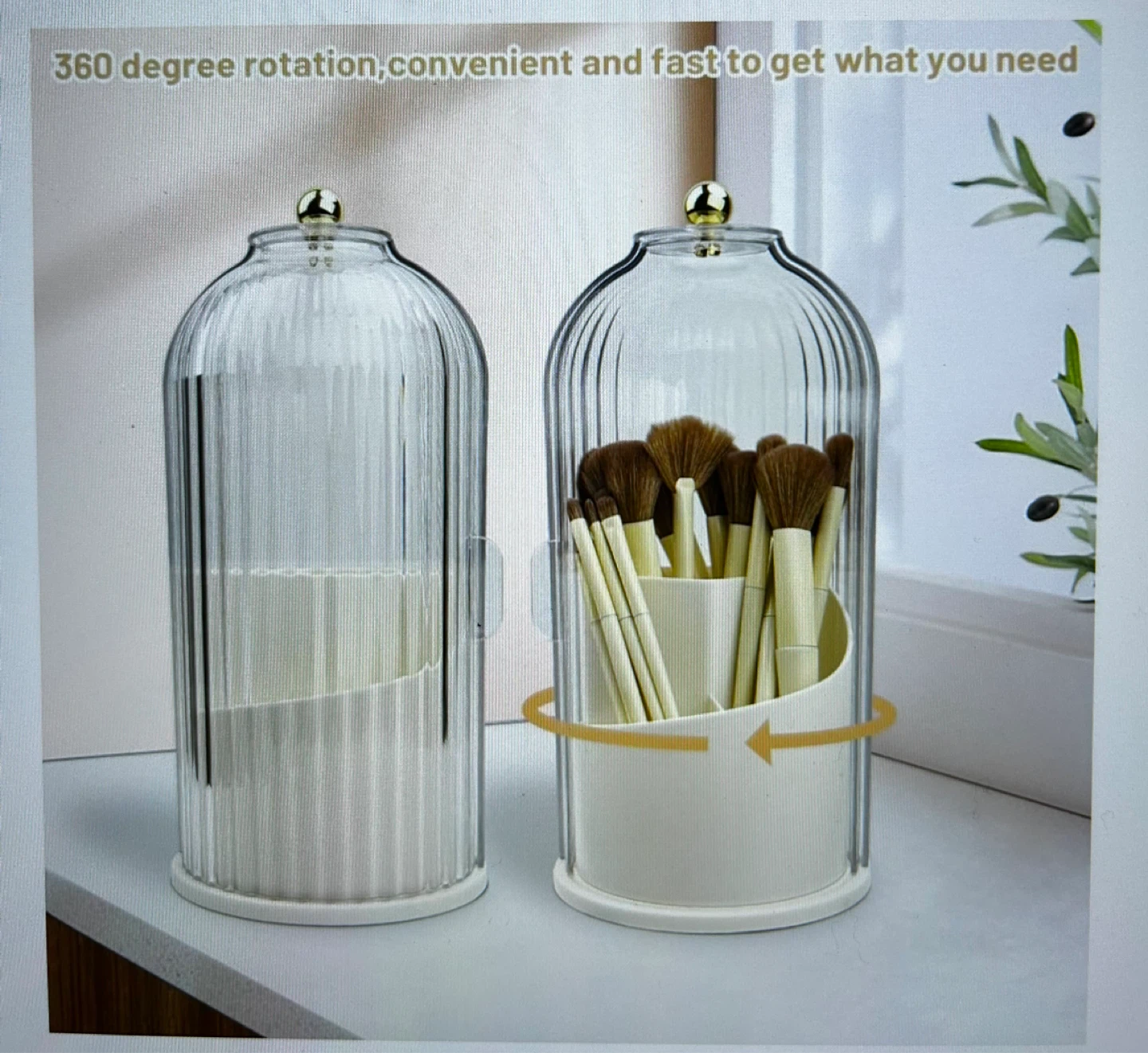 Makeup Brush Holder with Rotating Lid - photo 5