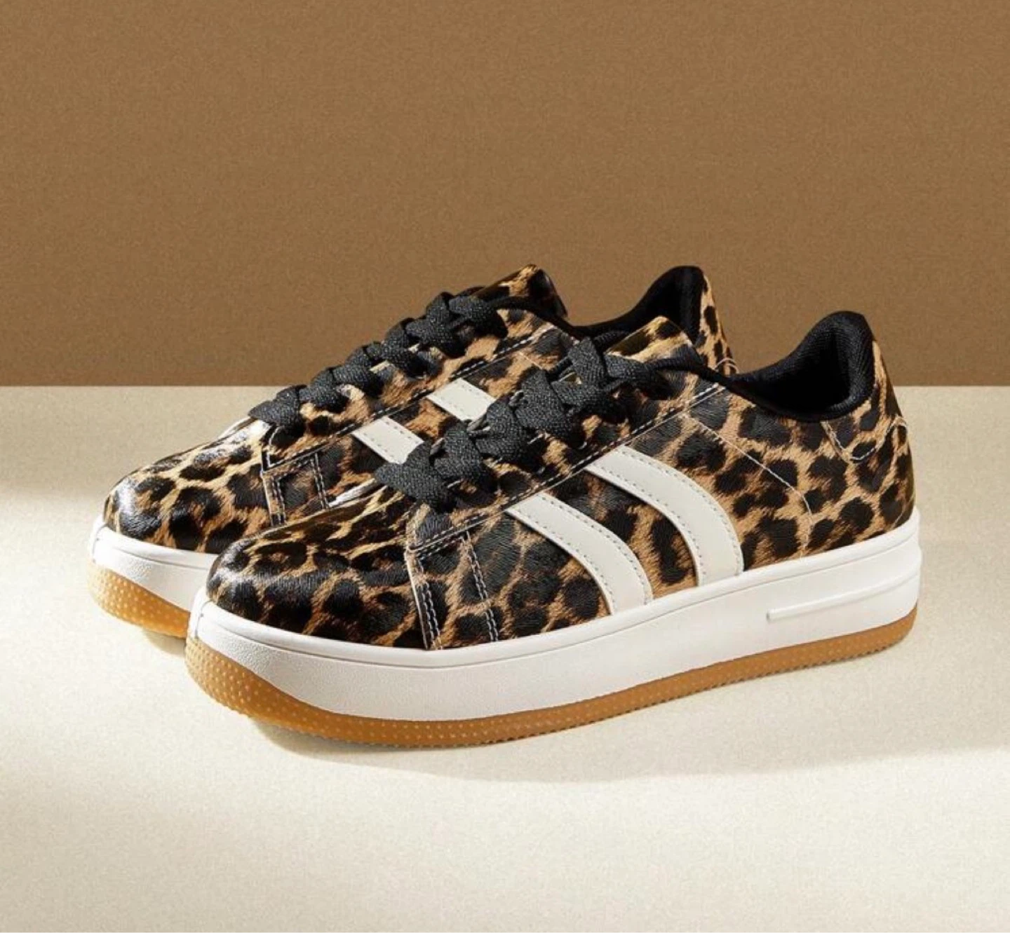 Leopard Print Platform Sneakers