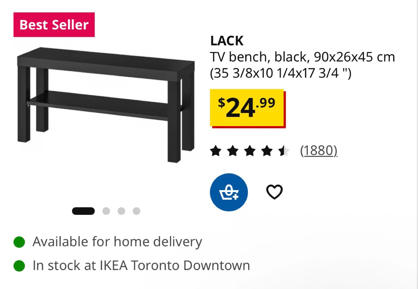 IKEA LACK TV Bench - Black
