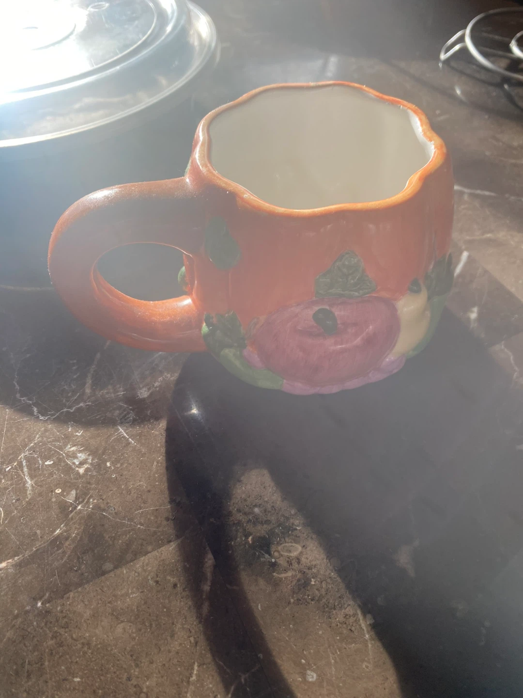 Hand-painted Orange Fairy House Mug