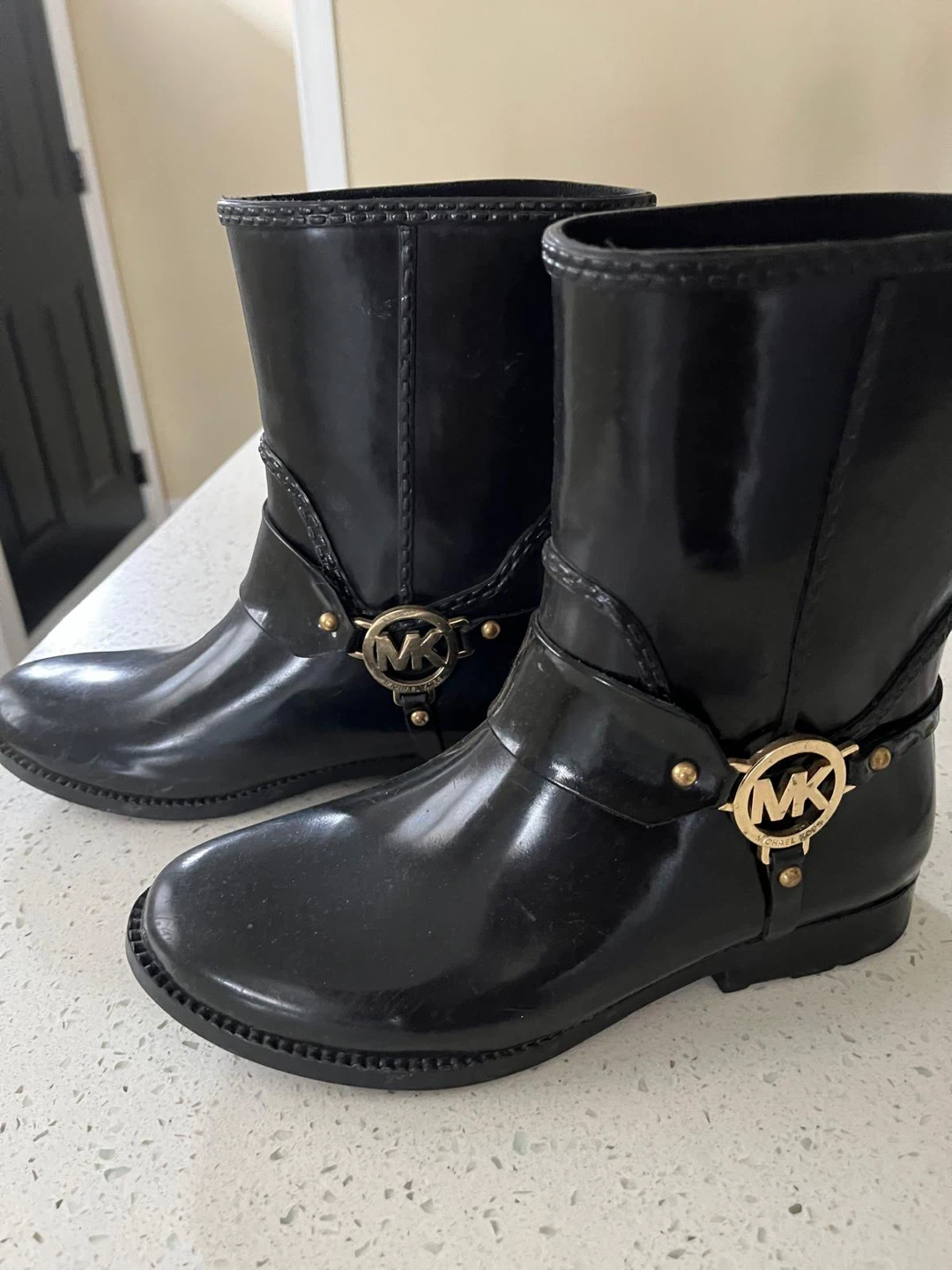 Michael Kors Women's Black Rubber Rain Boots Size 8 - photo 3