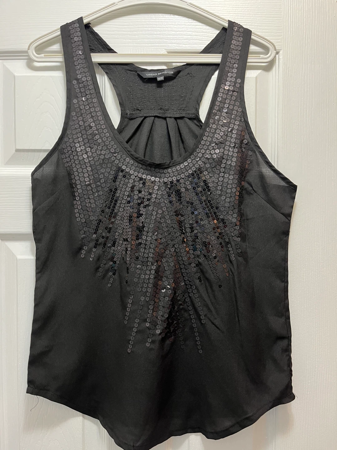 Urban Behaviour Black Sequin Racerback Tank Top