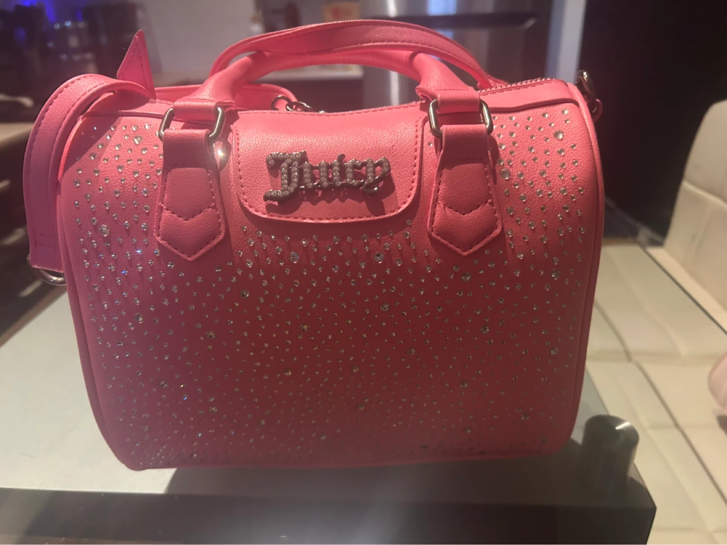 Juicy Couture Pink Barrel Bag with Rhinestones