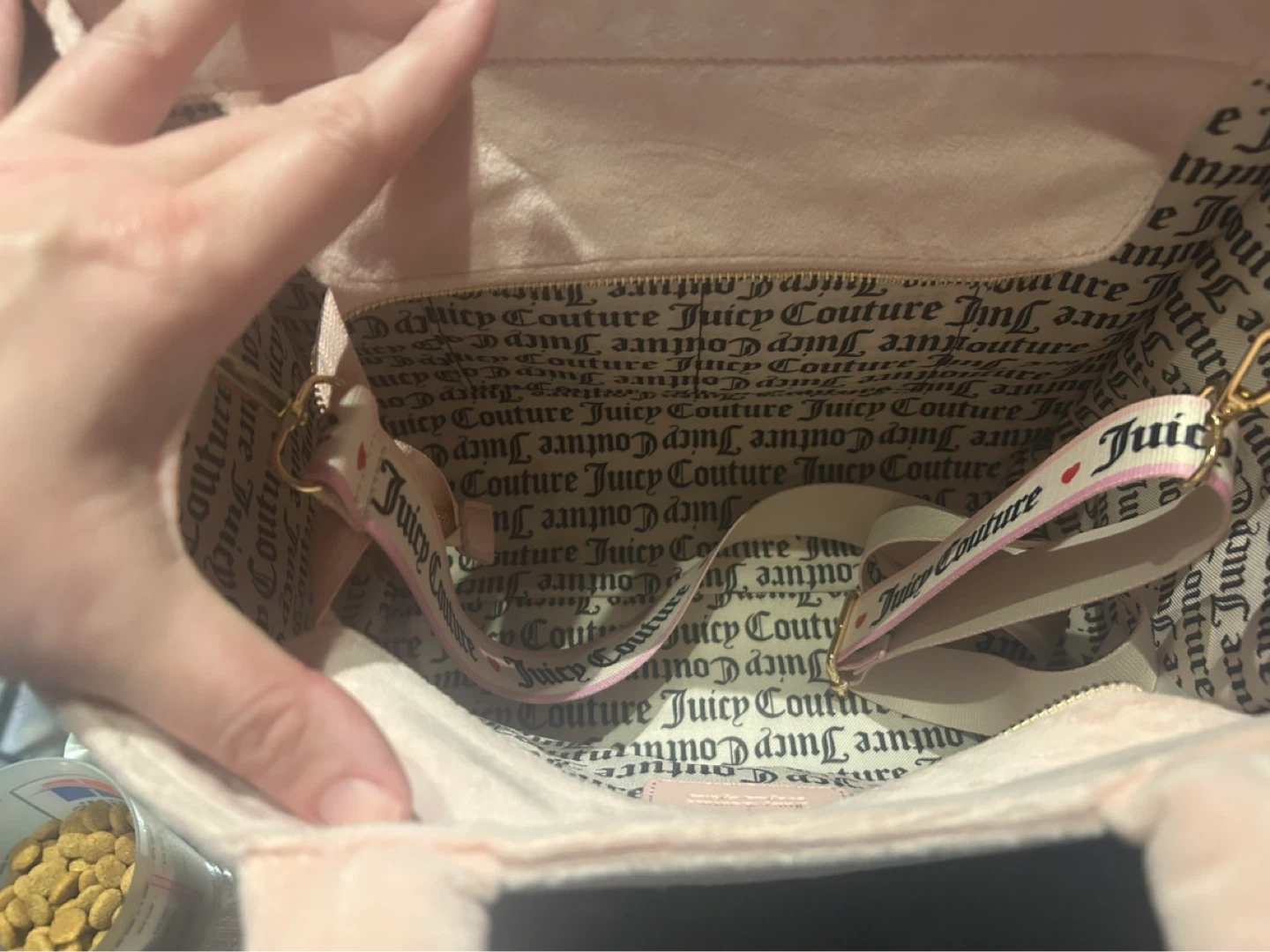 Juicy Couture Pink Velour Tote Bag with Heart Charm - photo 3