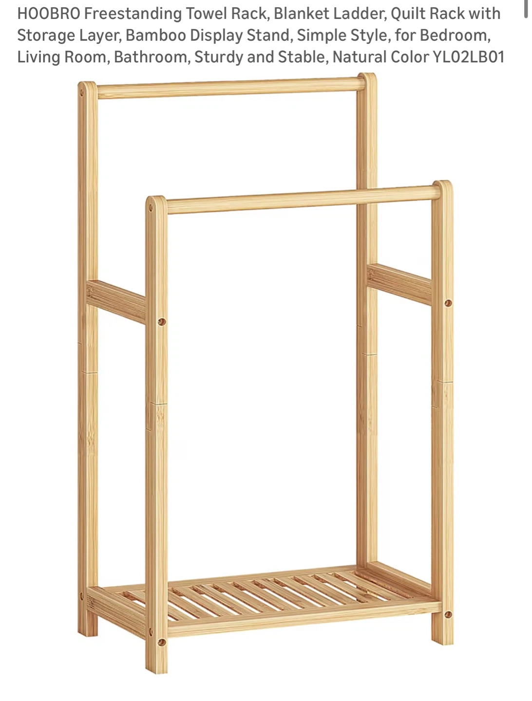 HOOBRO Bamboo Towel Rack