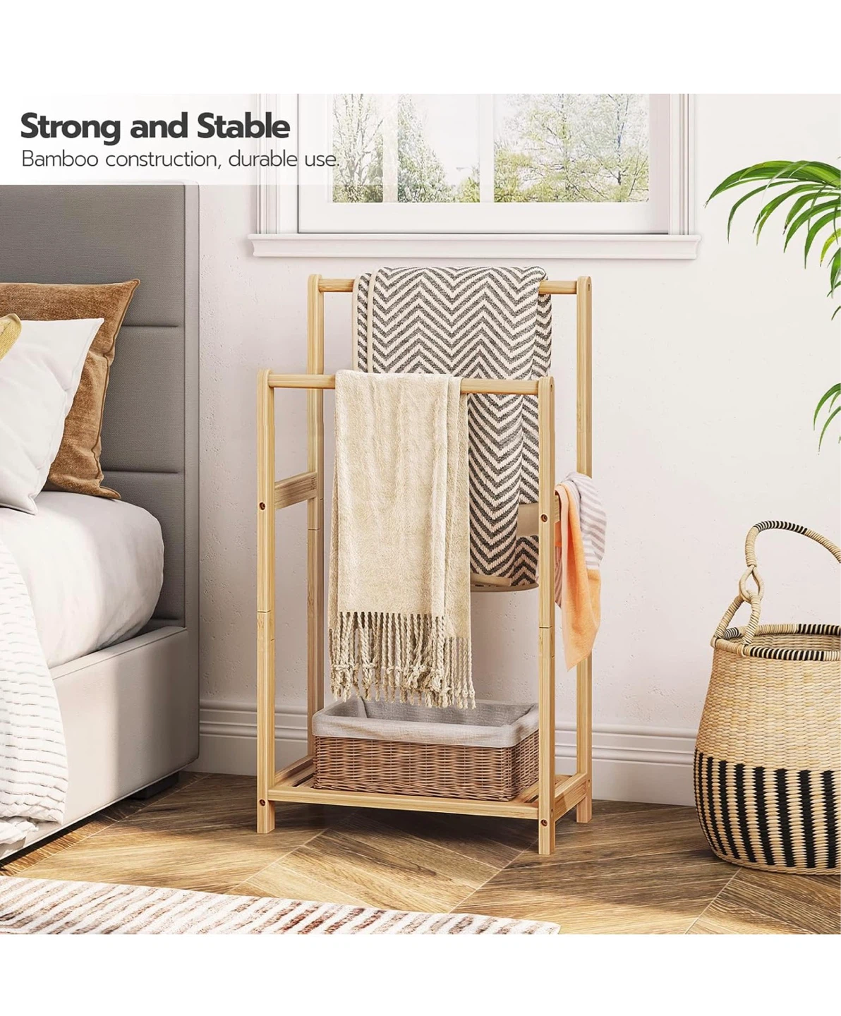 HOOBRO Bamboo Towel Rack - photo 2