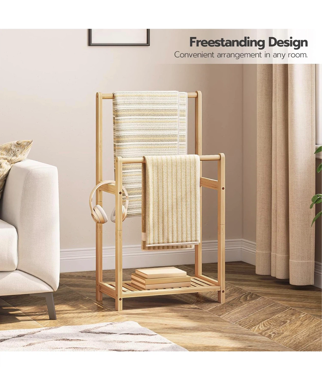 HOOBRO Bamboo Towel Rack - photo 4
