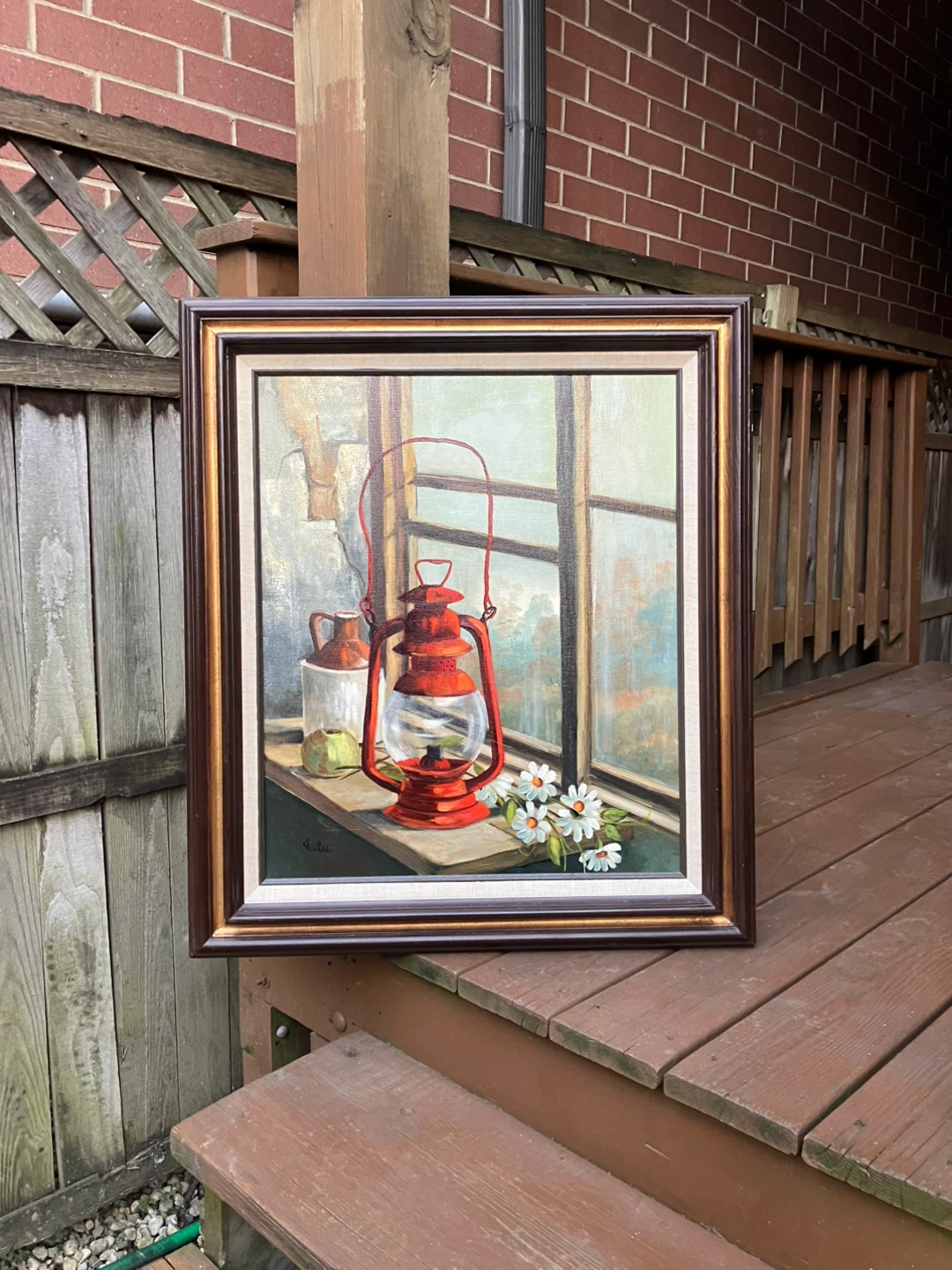 Vintage Framed Still Life Oil Painting - 27” x 31” - photo 3