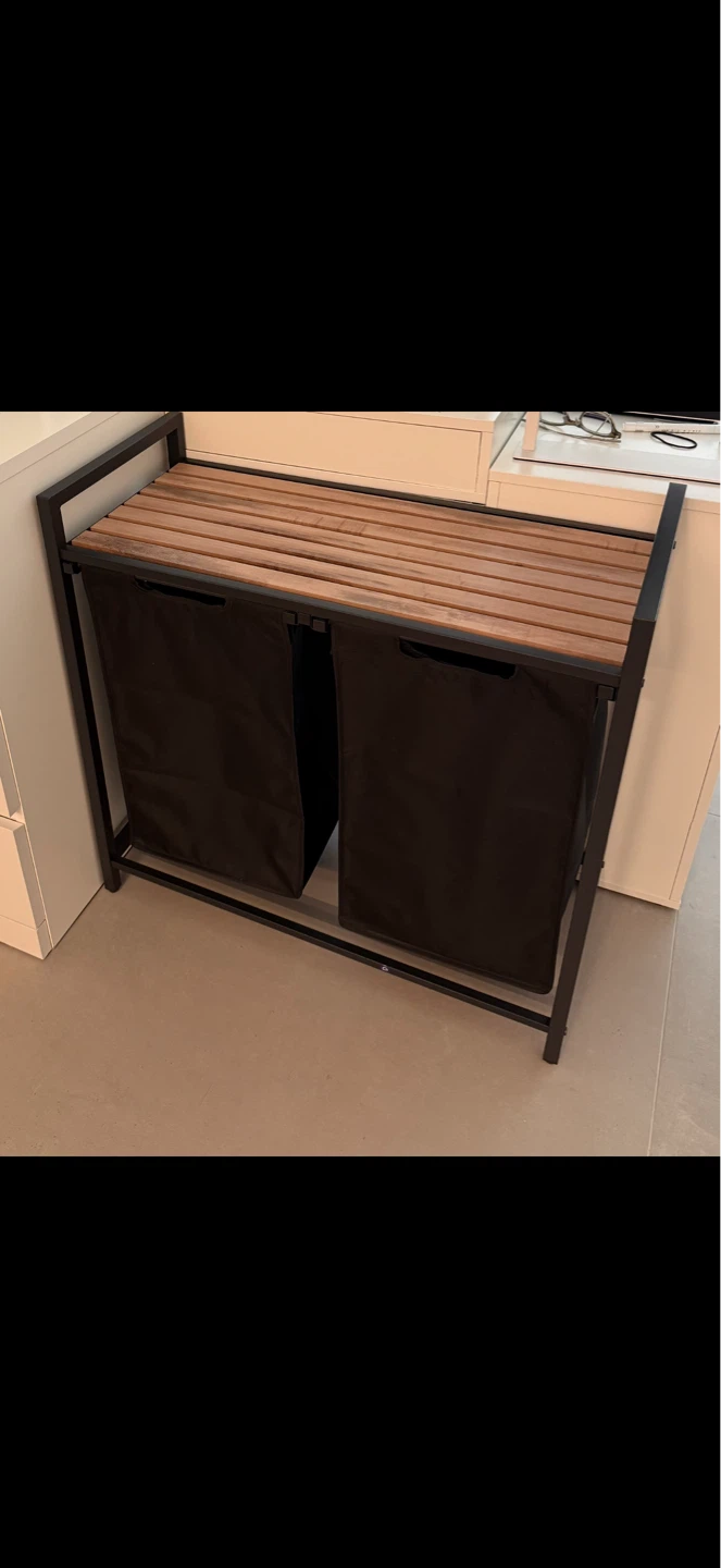 Double Laundry Hamper with Top Shelf
